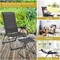 Costway 4PCS Patio Folding Dining Chair Ottoman Set Adjustable Back Camp Gray\Black